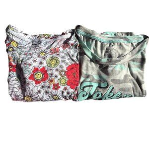 Joyspun & Secret Treasures Soft Lounge Dresses Floral & Camo w/ Pockets L/XL 2pk
